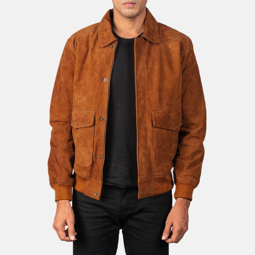 Coffmen Brown Suede A2 Bomber Jacket